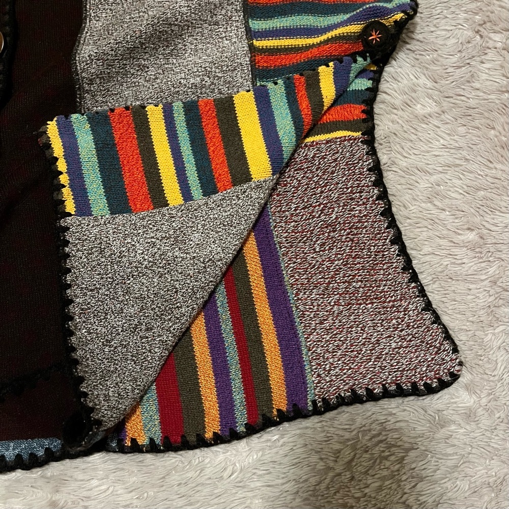 Mario Hernandez Multicolor Patchwork Cardigan Pon… - image 5